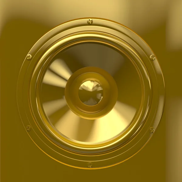 Gyllene högtalare — Stockfoto