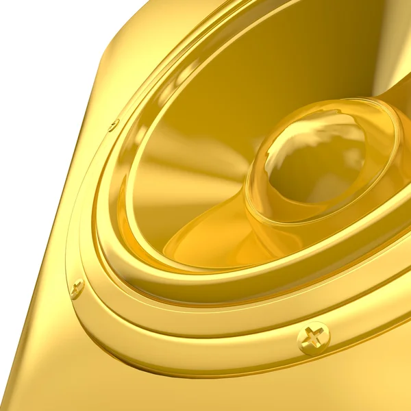 Golden speaker isolated on white — Stock Photo, Image