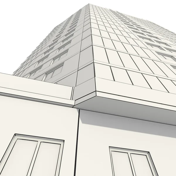 Construção 3D de edifício de escritórios Imagem De Stock