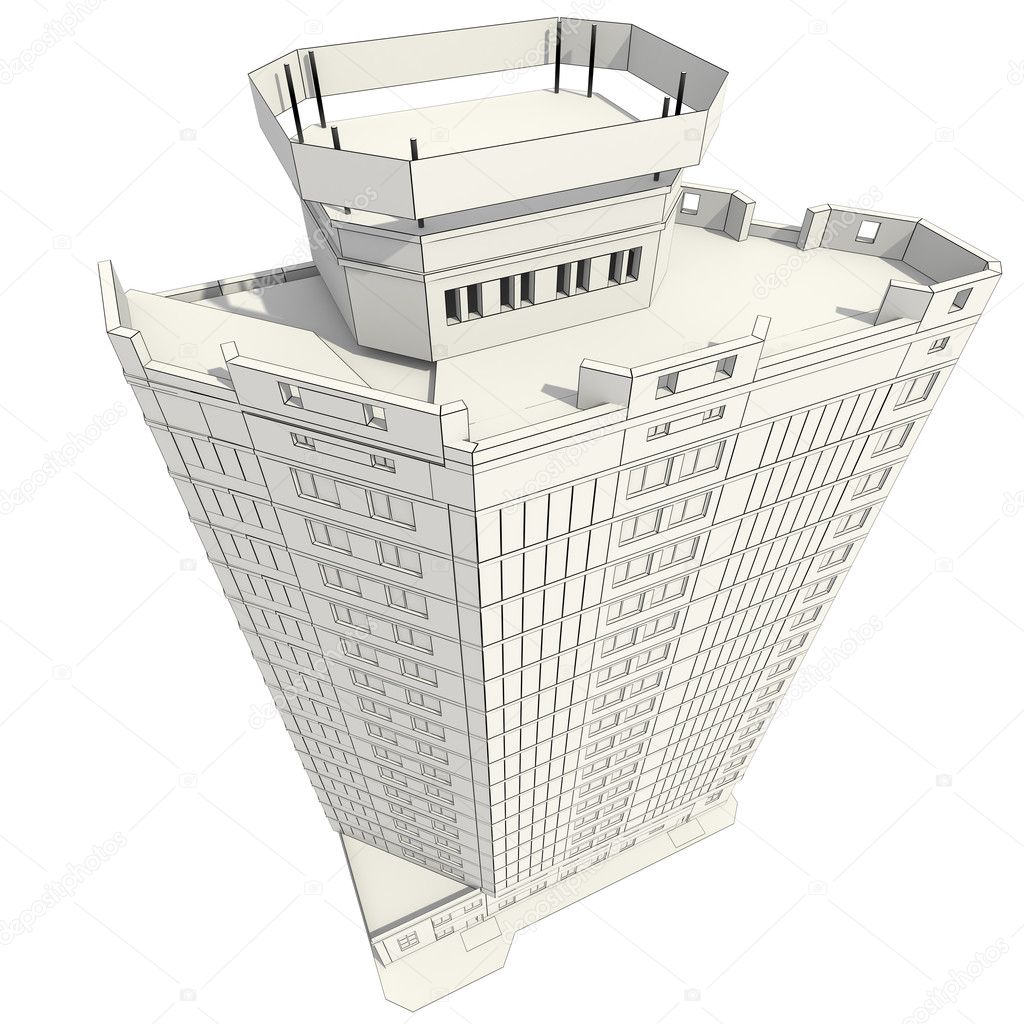 3D construction of office building