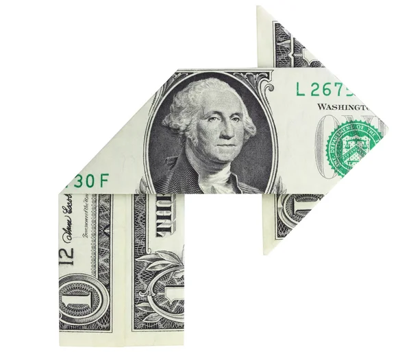 Правый поворот доллара — стоковое фото