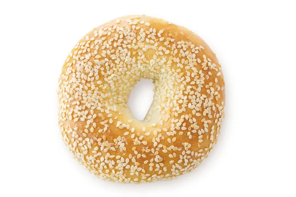 Sesame seed bagel, sedd från ovan — Stockfoto