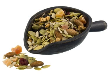 yığın ve sağlıklı trail Mix Kepçe