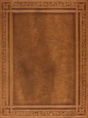 Brown leather book cover clipart