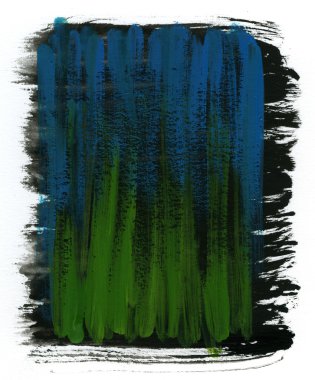 Green, blue and black watercolor clipart