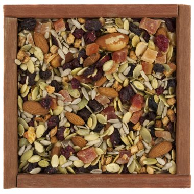 Trail mix with nuts, berries clipart