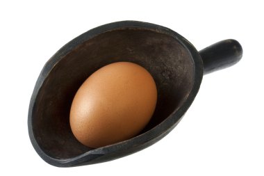 Chicken egg and scoop
