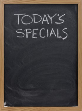 Todays specials on blackboard clipart