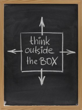 Think outside the box phrase clipart