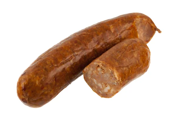 Cooked chorizo sausage on white — Stock Photo, Image