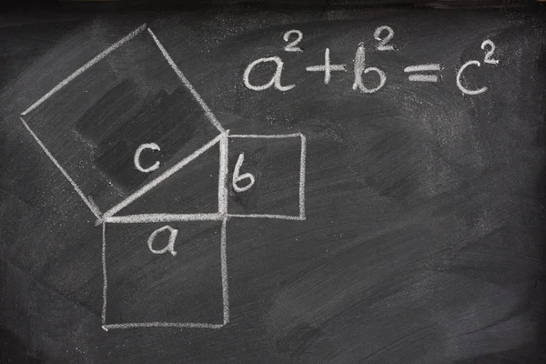 Stelling van Pythagoras op blackboard — Stockfoto