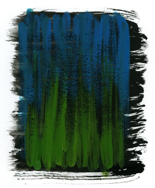 Yeşil, mavi ve siyah suluboya — Stok fotoğraf