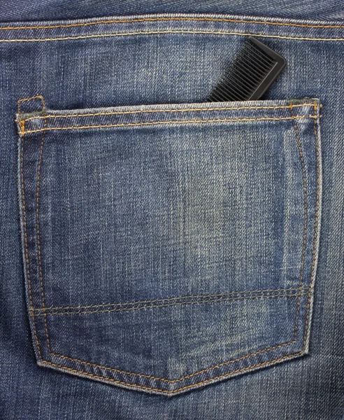 Bolso traseiro de calça com um pente — Fotografia de Stock