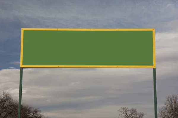 Green with yellow framing billboard — Stock Photo, Image