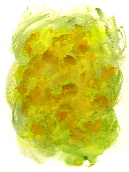Zielony, żółty, brązowy abstrakcyjny akwarela — Zdjęcie stockowe