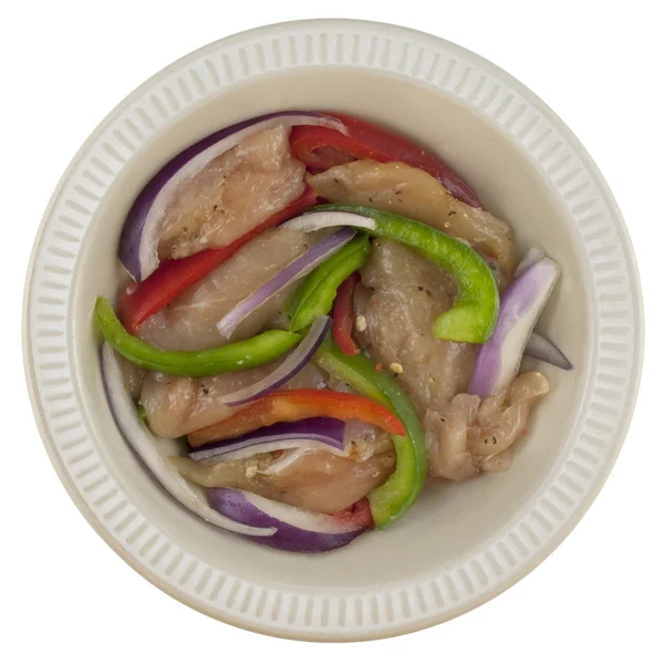 Raw marinated chicken fajita — Stock Photo, Image