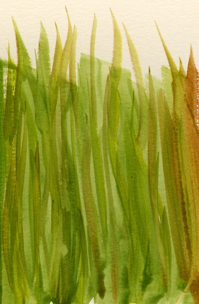 Verde primavera acquerello astratto — Foto Stock