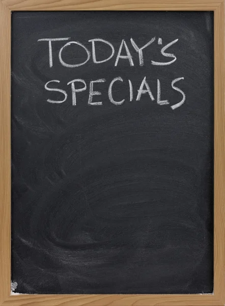 Todays specials op blackboard — Stockfoto