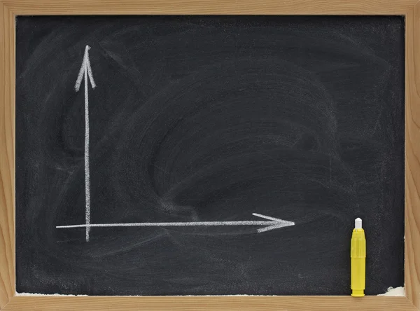 Blank graph on blackboard — 스톡 사진