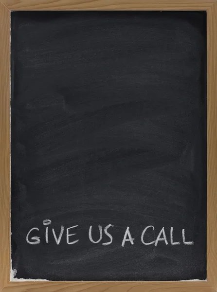 Dê-nos uma mensagem de chamada no quadro negro. — Fotografia de Stock