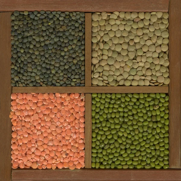 緑豆とレンズ豆 — ストック写真