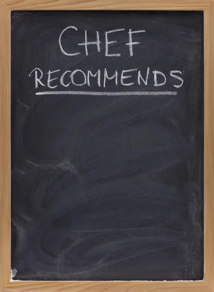 Chef recomenda propaganda — Fotografia de Stock