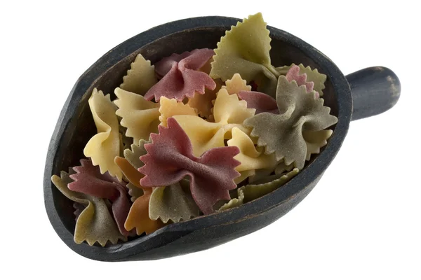 Cucharada de verduras bowties pasta — Foto de Stock
