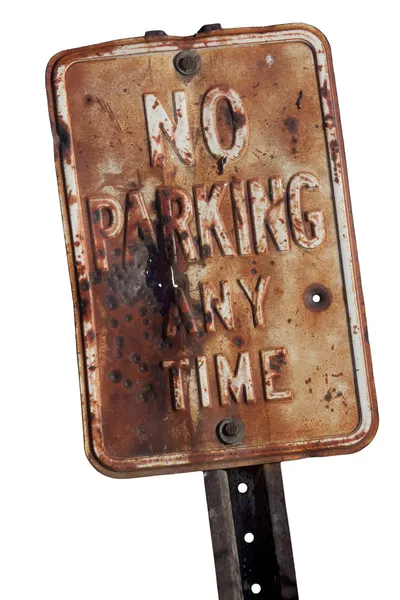 Rusty nessun segno di parcheggio — Foto Stock