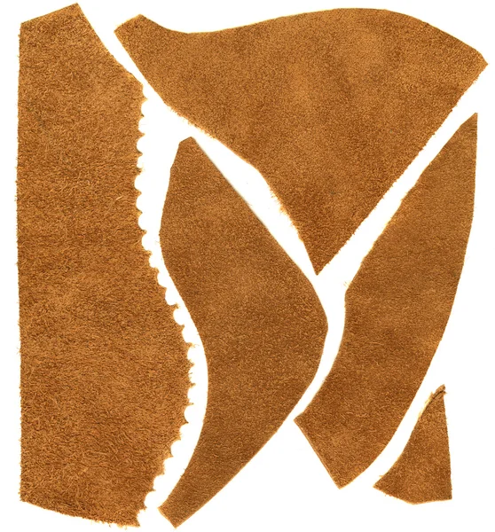 stock image Brown leather scraps