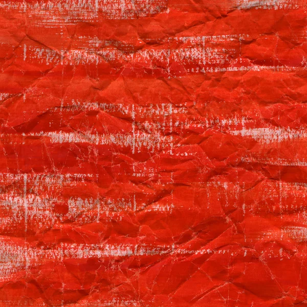 구겨진된 종이에 붉은 수채화 — 스톡 사진