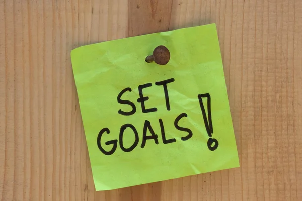 Establecer metas - recordatorio motivacional — Foto de Stock