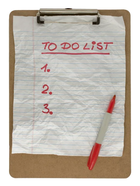 Para fazer a lista na prancheta — Fotografia de Stock
