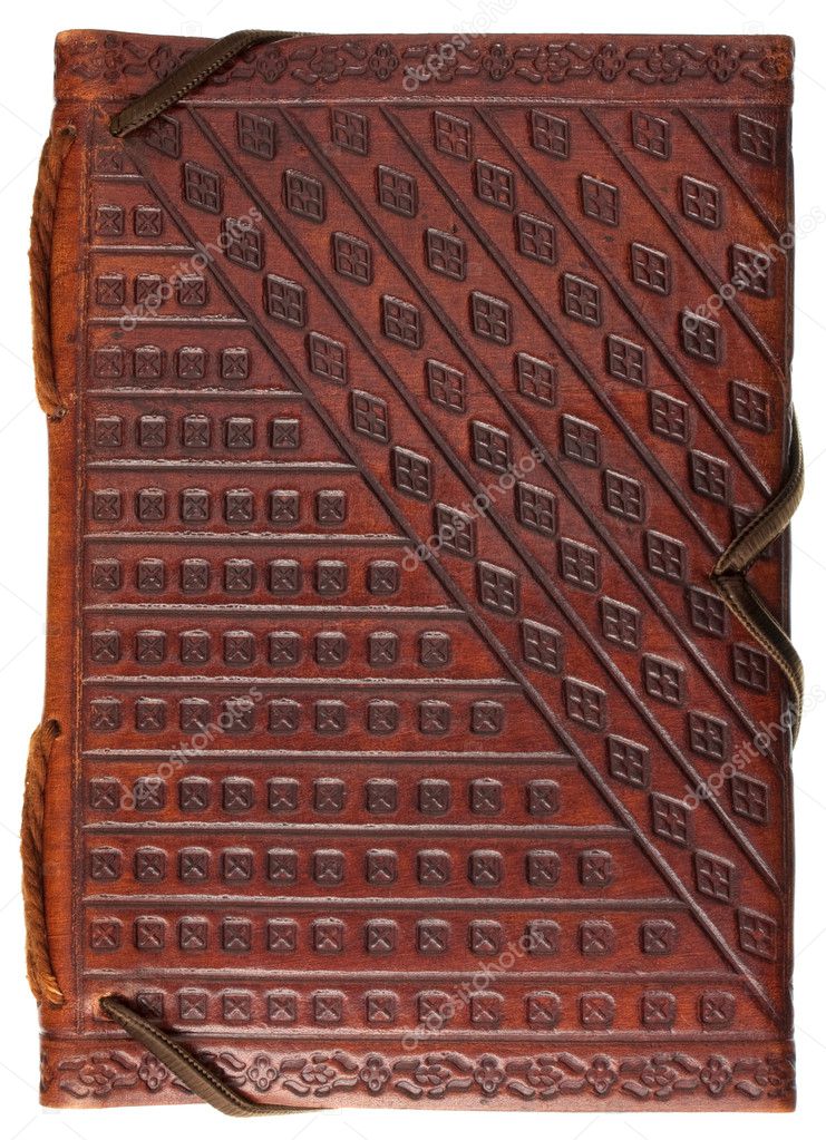Diary in a red stamped leather