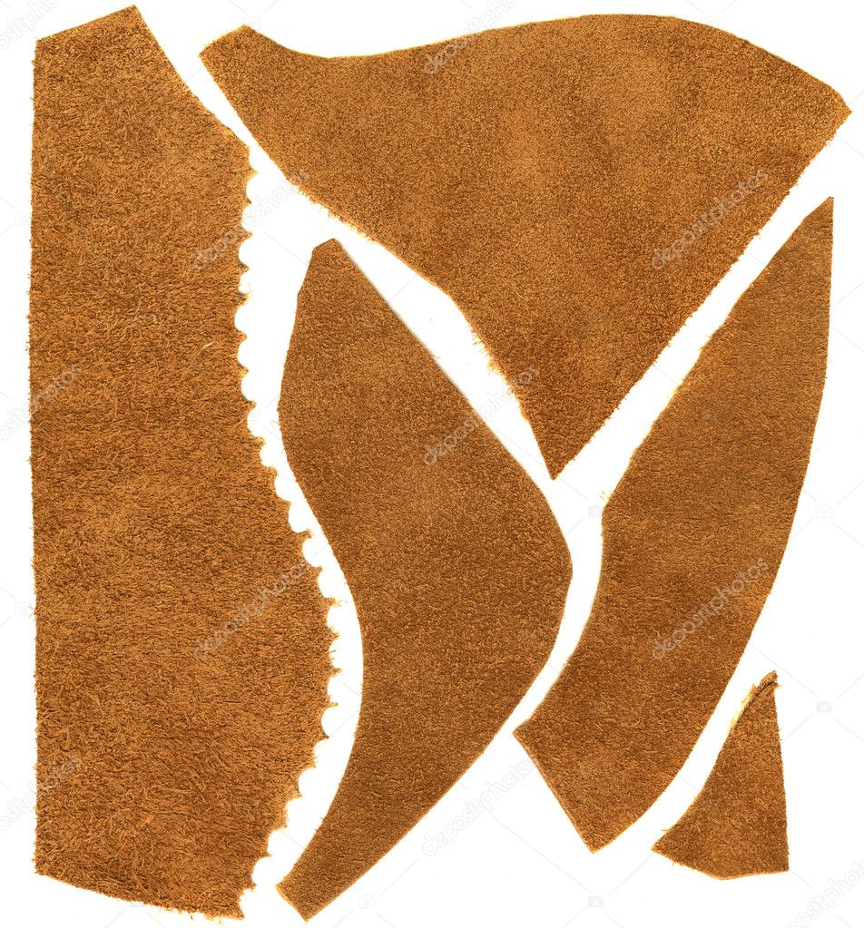 Brown leather scraps