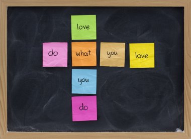 Do what you love concept on blackboard clipart