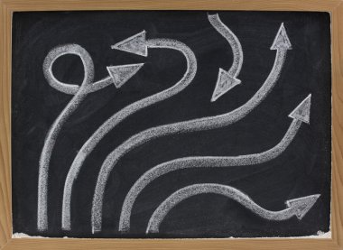 Line and arrow abstract on blackboard clipart