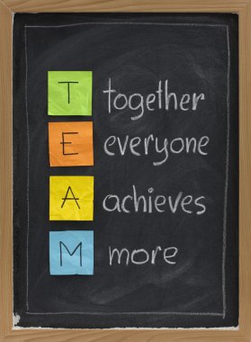 Teamwork concept on blackboard clipart