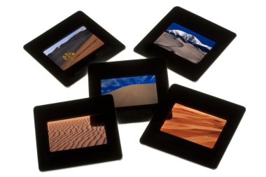 Sand dunes - color slides on a lightbox clipart