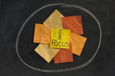 Focus concept on blackboard clipart