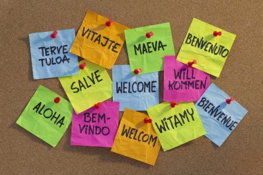 Welcome, willkommen, bienvenue, aloha clipart