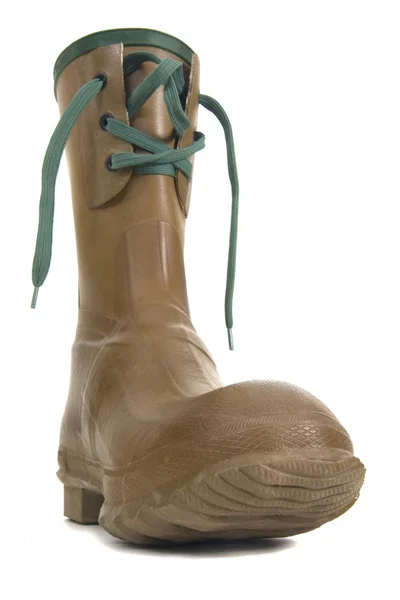 Тяжелый резиновый ботинок со шнурками — стоковое фото