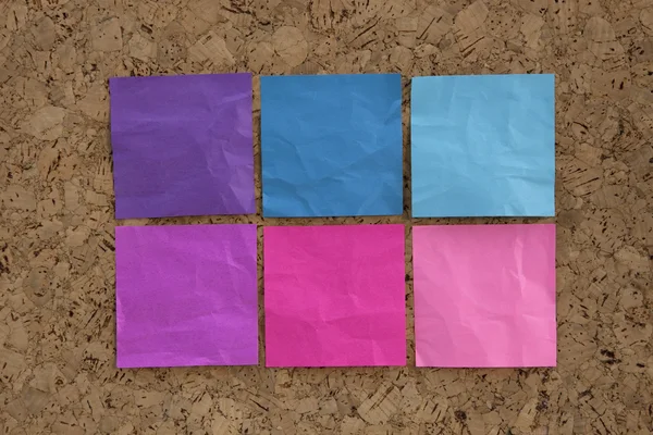 Σημειώσεις υπενθύμιση μπλε, ροζ, ματζέντα — Φωτογραφία Αρχείου