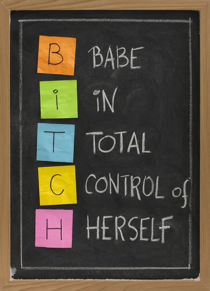 Bitch - acronim amuzant pe tablă — Fotografie, imagine de stoc