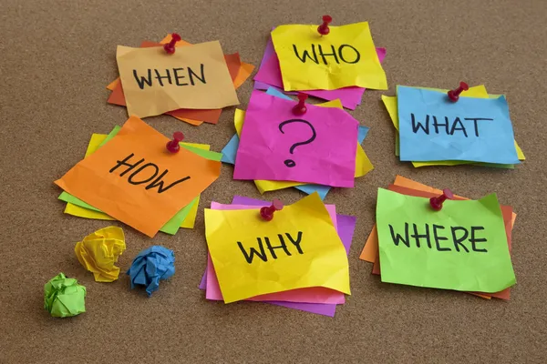 Unanswered questions - brainstorming — Stock Photo, Image