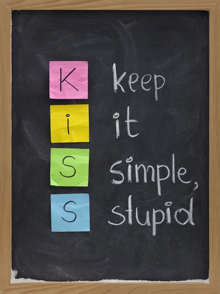 Nech si to jednoduché, hloupý - kiss princip — Stock fotografie