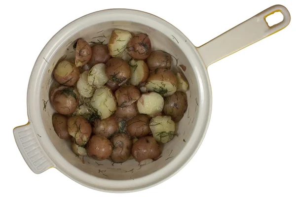 Batatas vermelhas jovens cozidas na hora — Fotografia de Stock