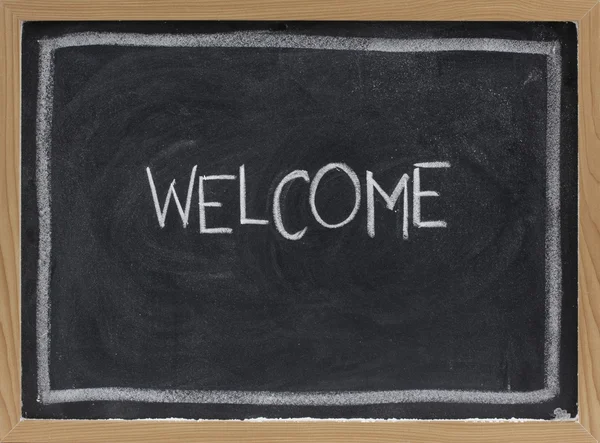 Welcome on blackboard — Stock Photo, Image