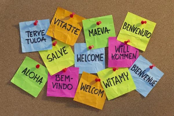 Welcome, willkommen, bienvenue, aloha — Stock Photo, Image