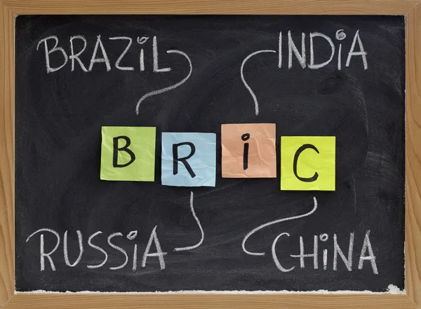 巴西、 俄罗斯、 印度和中国-金砖四国 — 图库照片
