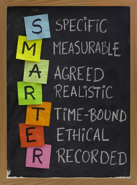 Definição de objetivos inteligentes (mais inteligentes) — Fotografia de Stock